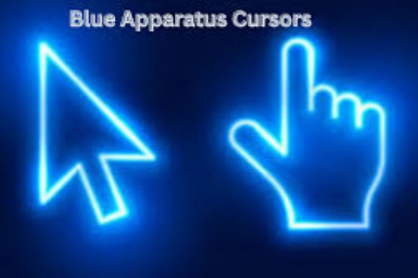 A vibrant depiction of Blue Apparatus Cursors in a futuristic digital interface