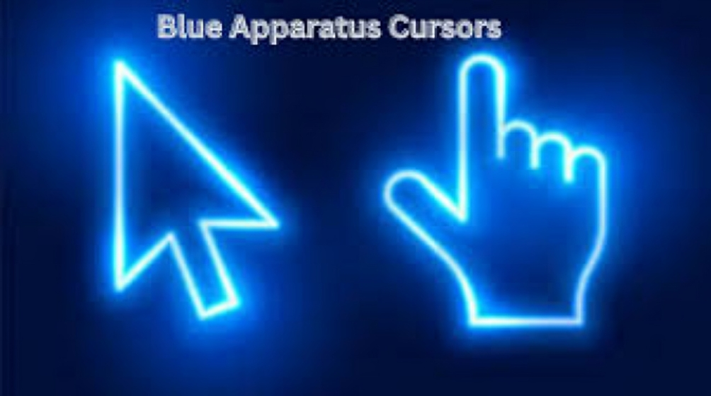 A vibrant depiction of Blue Apparatus Cursors in a futuristic digital interface